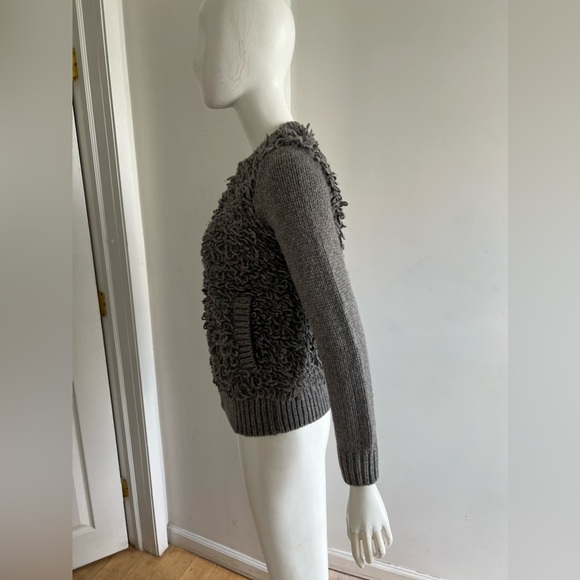 Madewell Fringe Loop Full Zip Sweater Cardigan Gray Jacket Size XS Alpaca Wool - Picture 2 of 7
